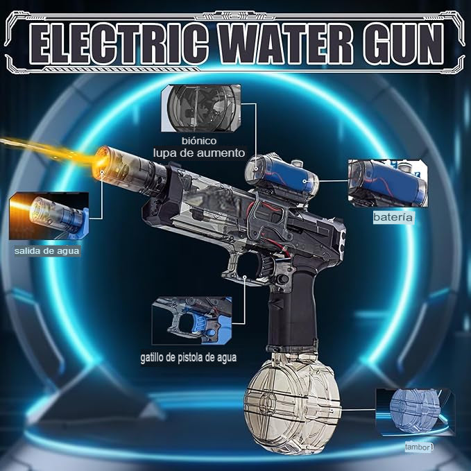 AQUABLASTER: PISTOLA DE AGUA ELÉCTRICA💦⚡️🔫