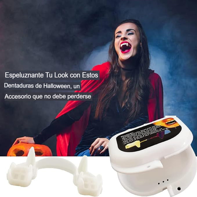 🧛‍♀️COLMILLOS DE VAMPIRO-RETRÁCTILES🎃 Gratis segunda unidad